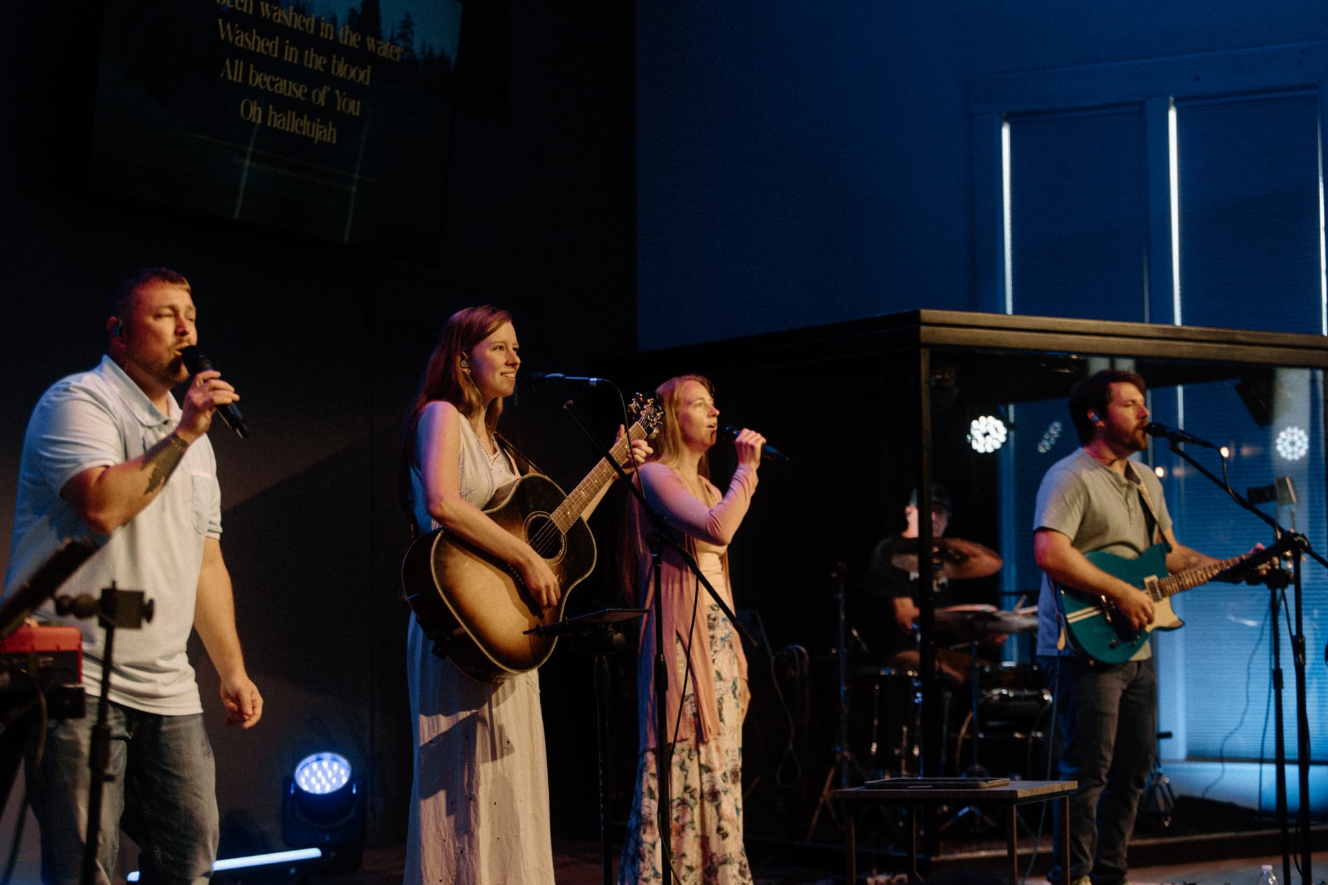 The worship team leading on a Sunday morning